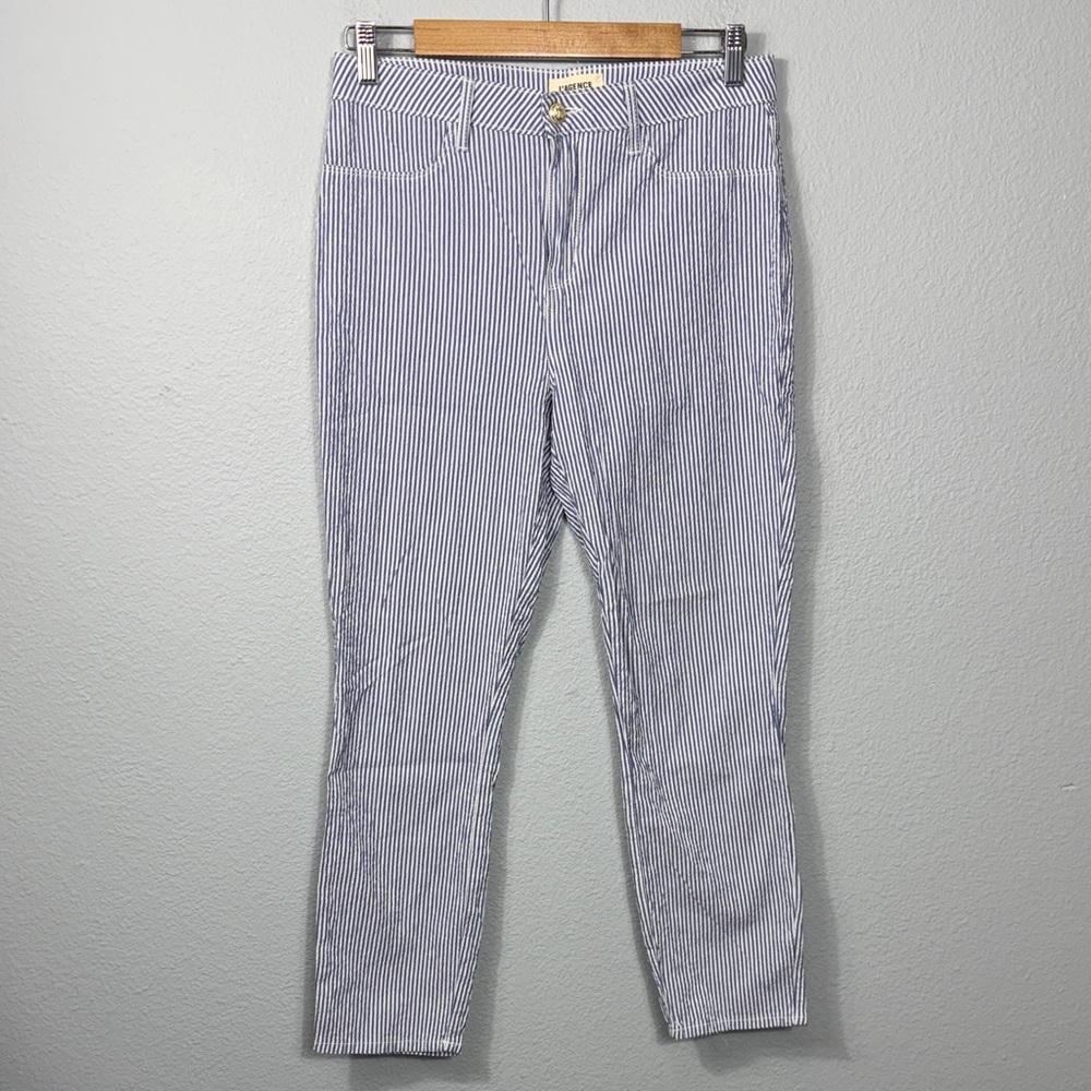 L'AGENCE Mandy Seersucker Stripe Flat Front Pants
